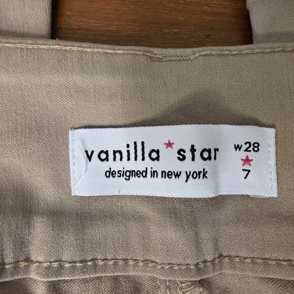 Vanilla Star Beige Pintuck Flare Pants W28/7 Rayon/Nylon/Spandex Blend - Picture 4 of 11